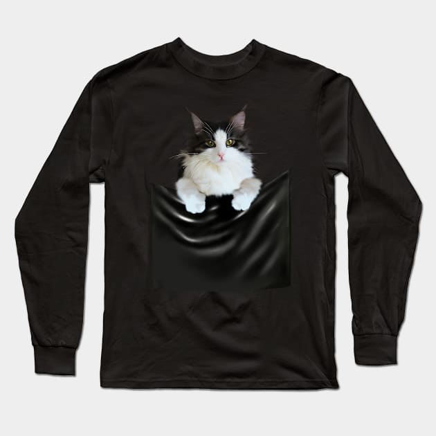 Ragamuffin Cat, Funny Cat Inside Pocket Long Sleeve T-Shirt by dukito